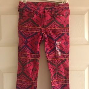 NWT Girls Pink Print CHAPS Jeans - Size 4